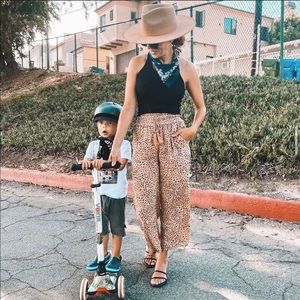 Abercrombie Leopard Split Hem Pants